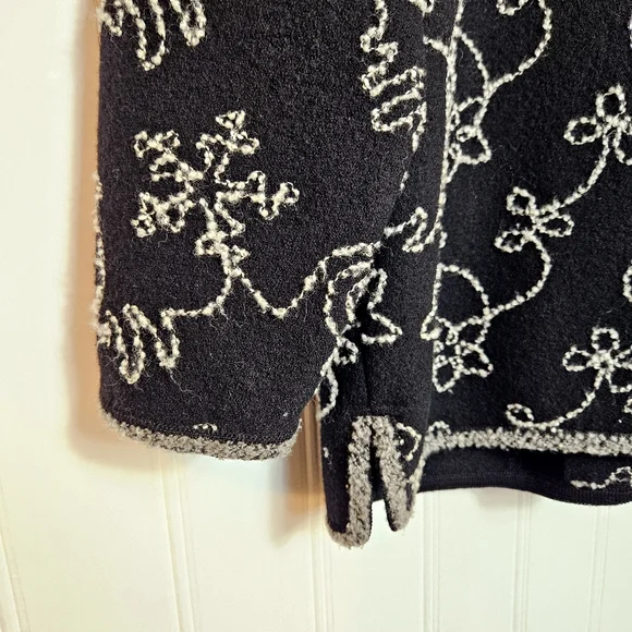 Vintage Geiger Collections Black Wool Coat Austrian Tailored Embroidery Size 40 - Picture 7 of 16